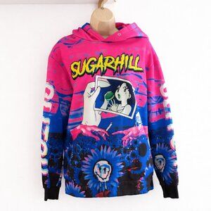 Sugarhill Cyber Y2K Glitch Anime Graphic Hoodie S